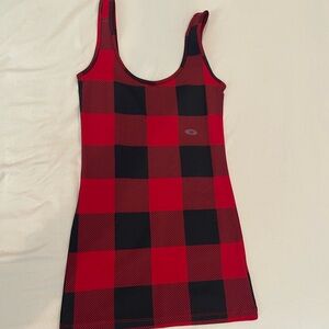 Maurices Bold Red and Black Checkered Tank Top